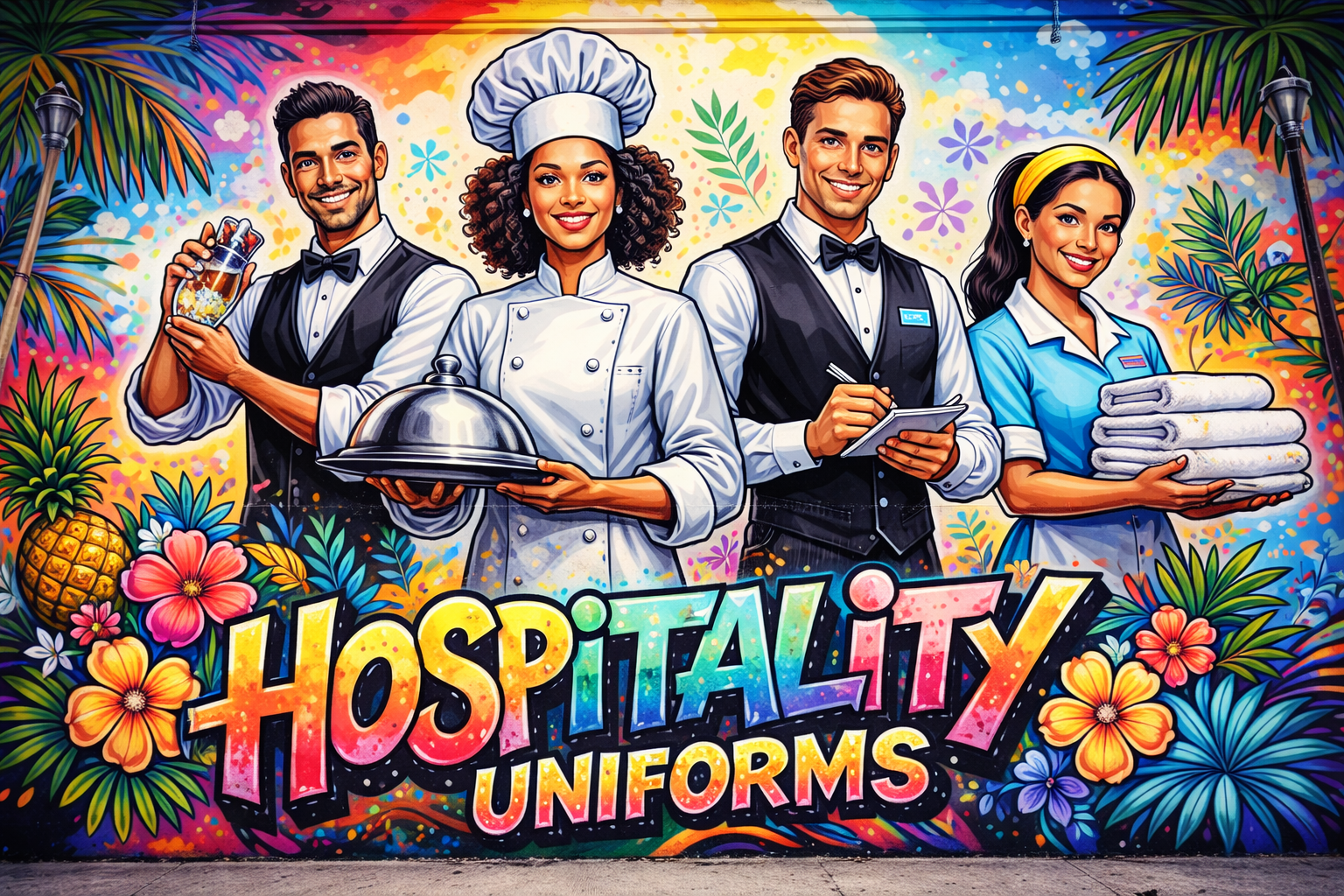 hospitality uniforms, screen print, and embroidery in Florida