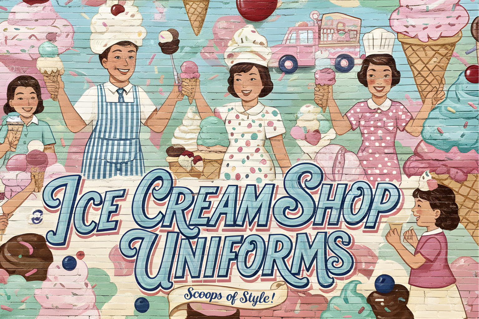 ice cream shop uniforms, screen print, and embroidery in Florida