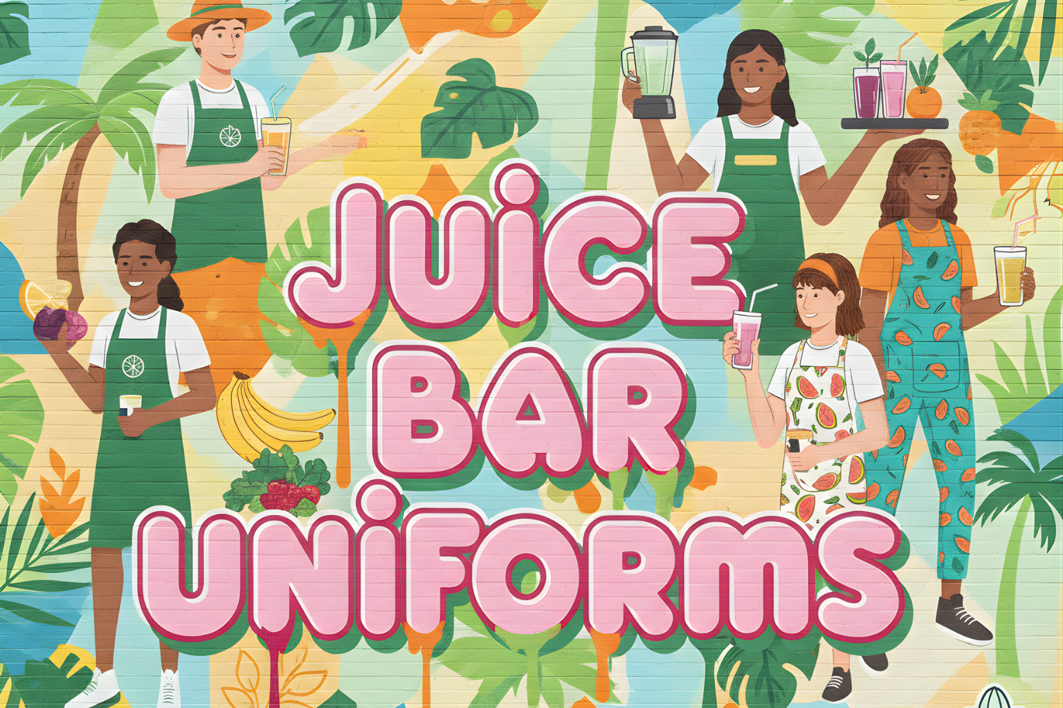 juice bar uniforms, screen print, and embroidery in Florida