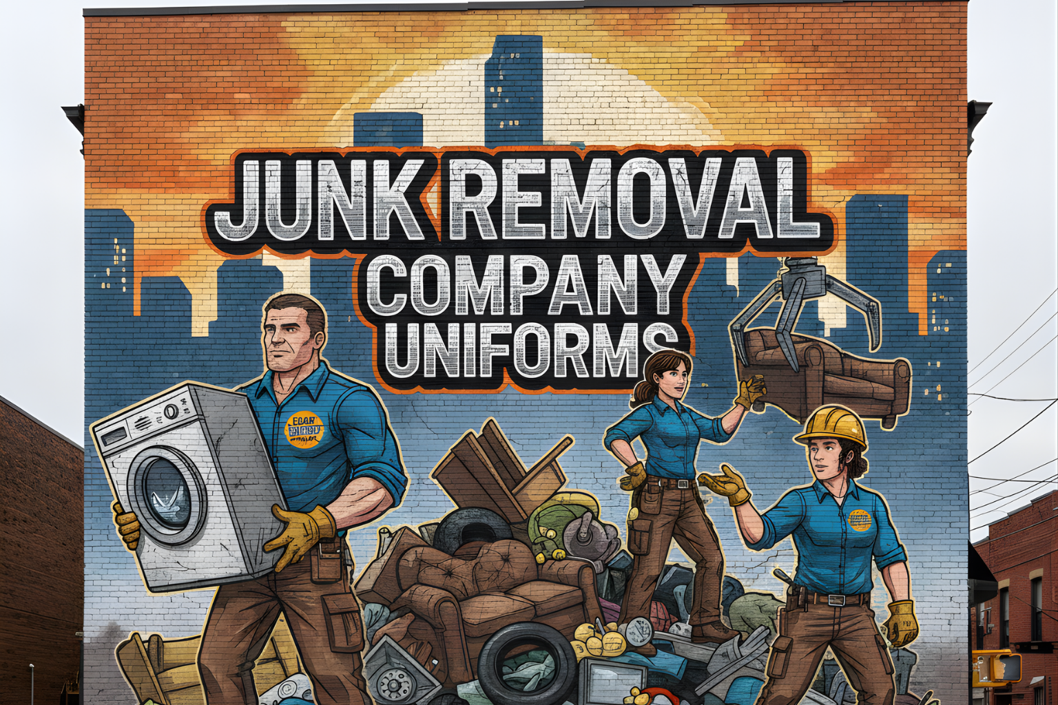 junk removal company uniforms, screen print, and embroidery in Florida