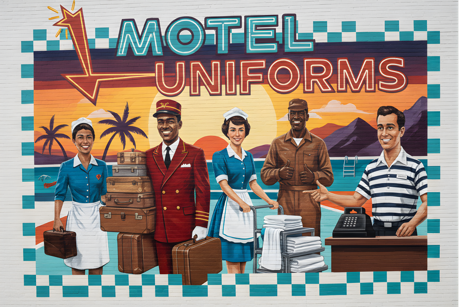 motel uniforms, screen print, and embroidery in Florida