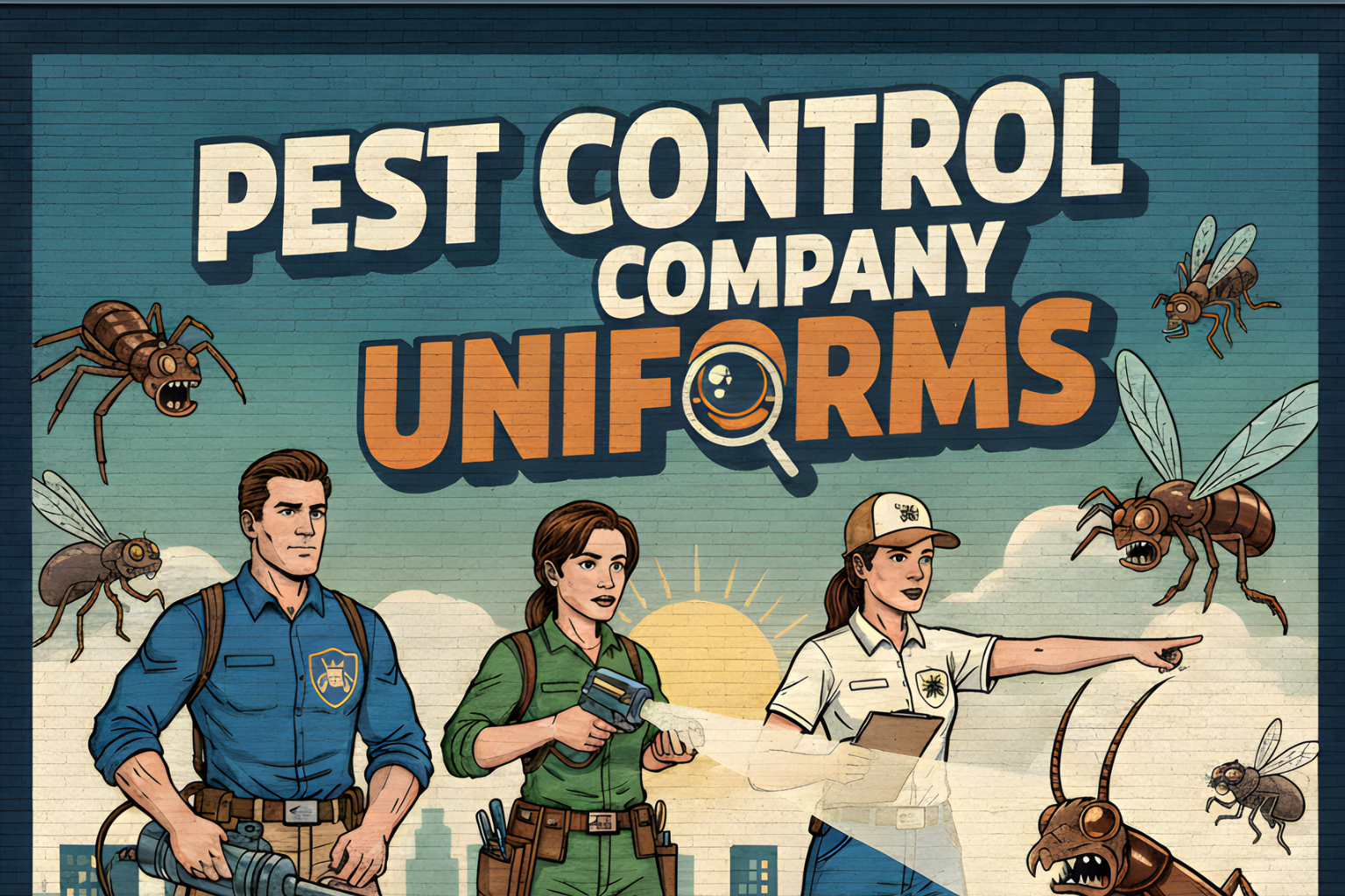 pest control company uniforms, screen print, and embroidery in Florida